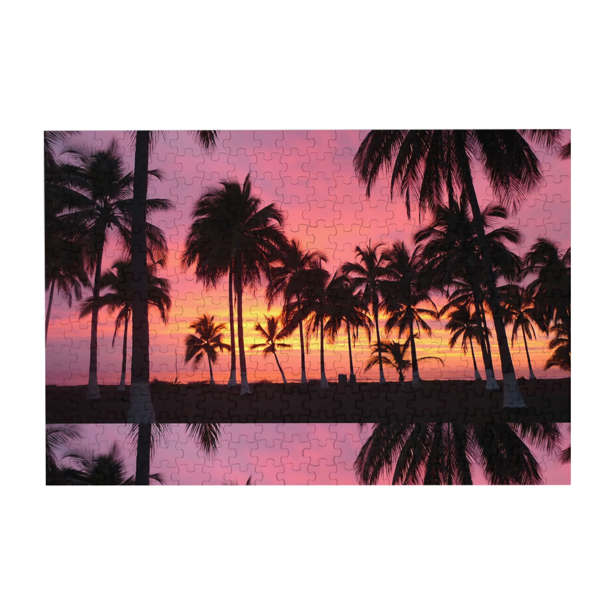 Wooden Puzzle Palm Tree Sunset 300-Slice Puzzle for All Ages Gifts ...