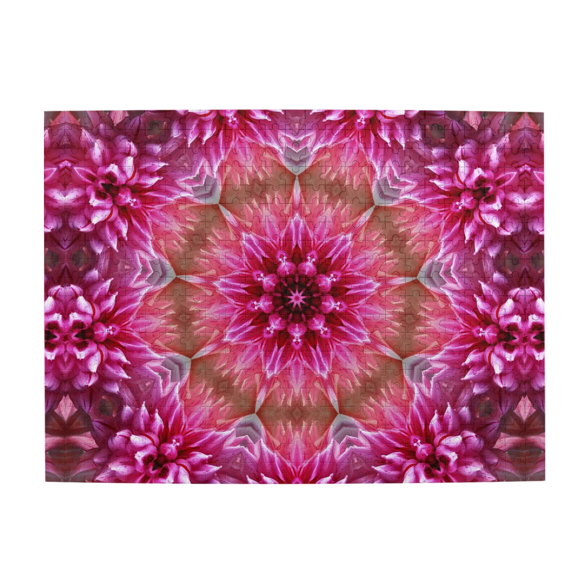 Wooden Puzzle Pink Mandala Art Abstract 500-Slice Puzzle for All Ages ...