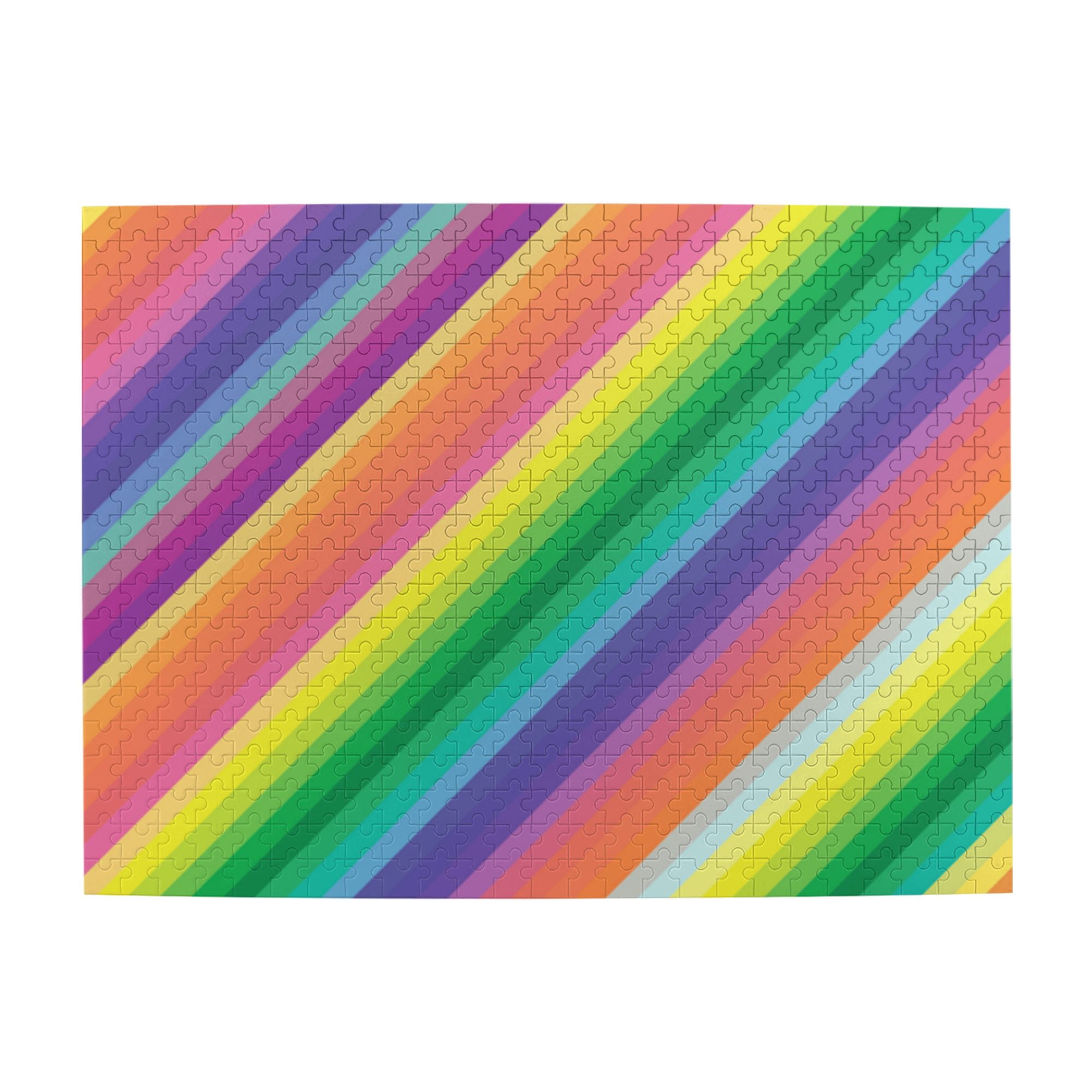 Wooden Puzzle Rainbow color stripes background 500-Slice Puzzle for All ...