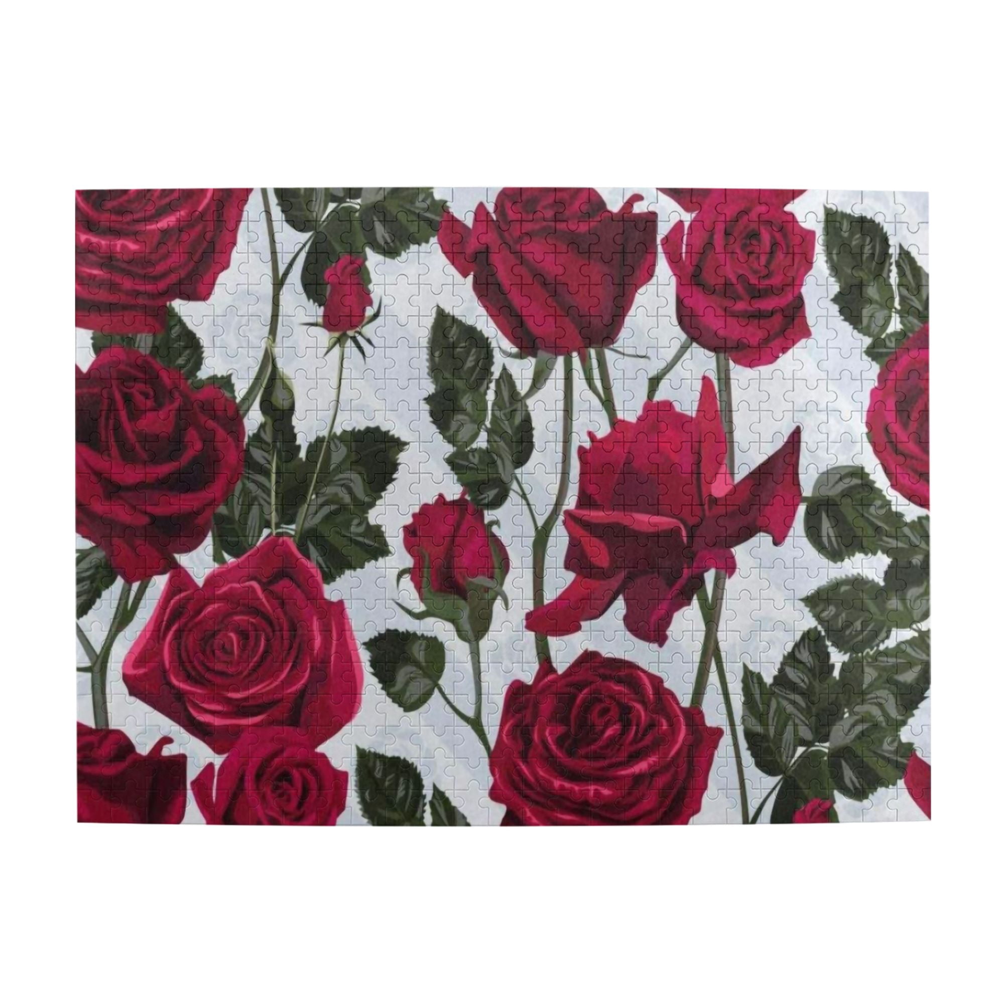 Wooden Puzzle Red flowers roses and leaves 500-Slice Puzzle for All ...
