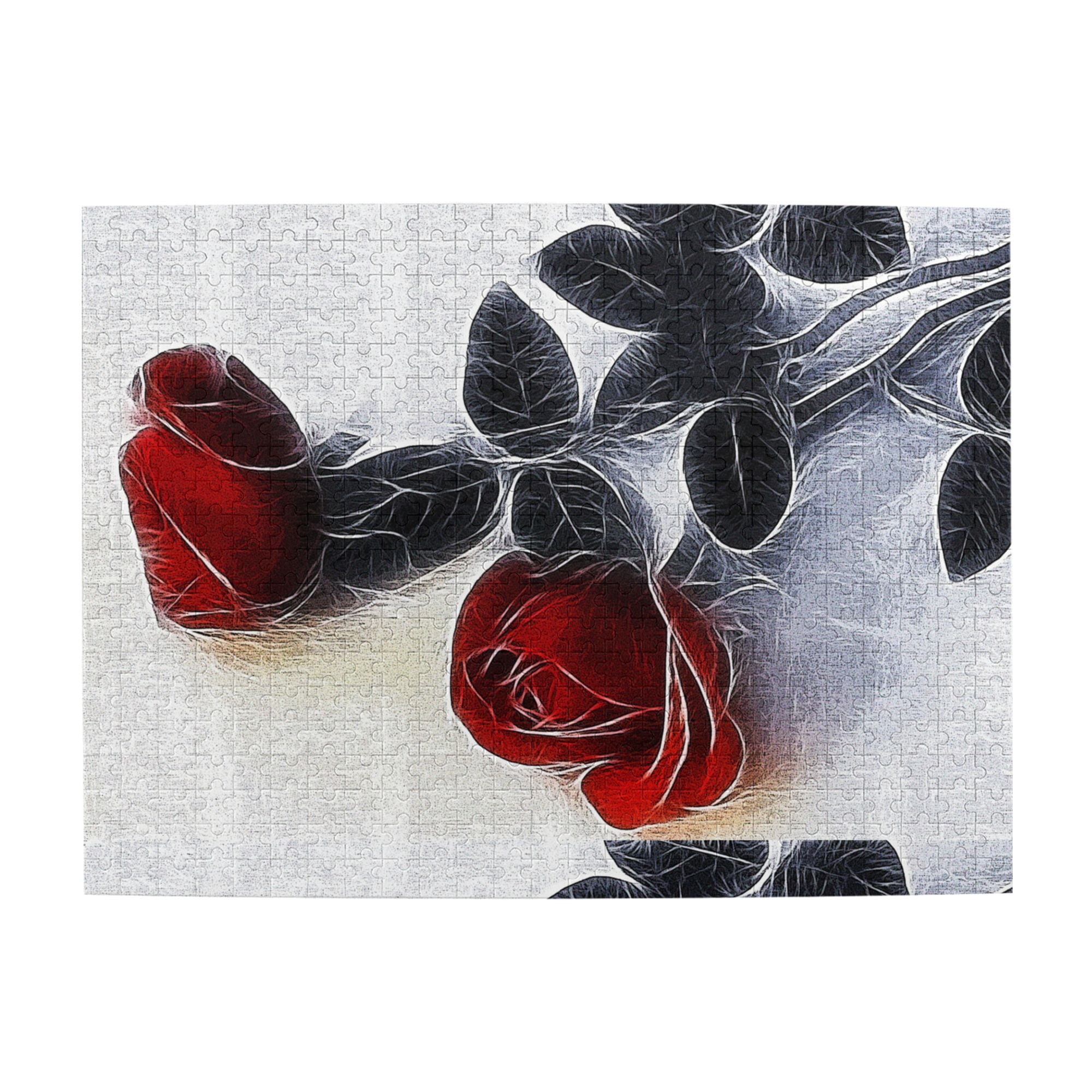 Wooden Puzzle Red rose background 500-Slice Puzzle for All Ages Gifts ...