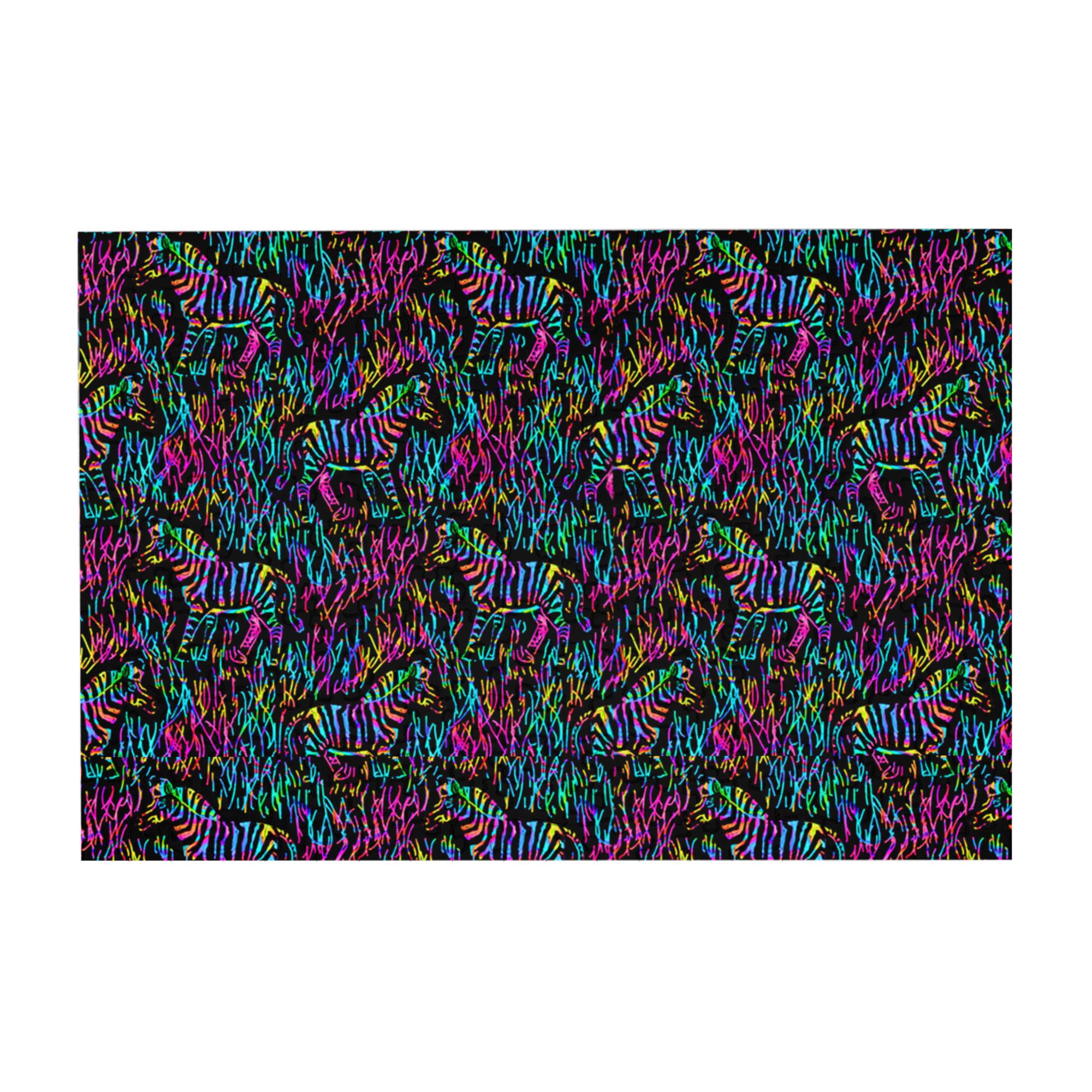 Wooden Puzzle Scratchboard Rainbow Zebras 300Slice Puzzle for All Ages