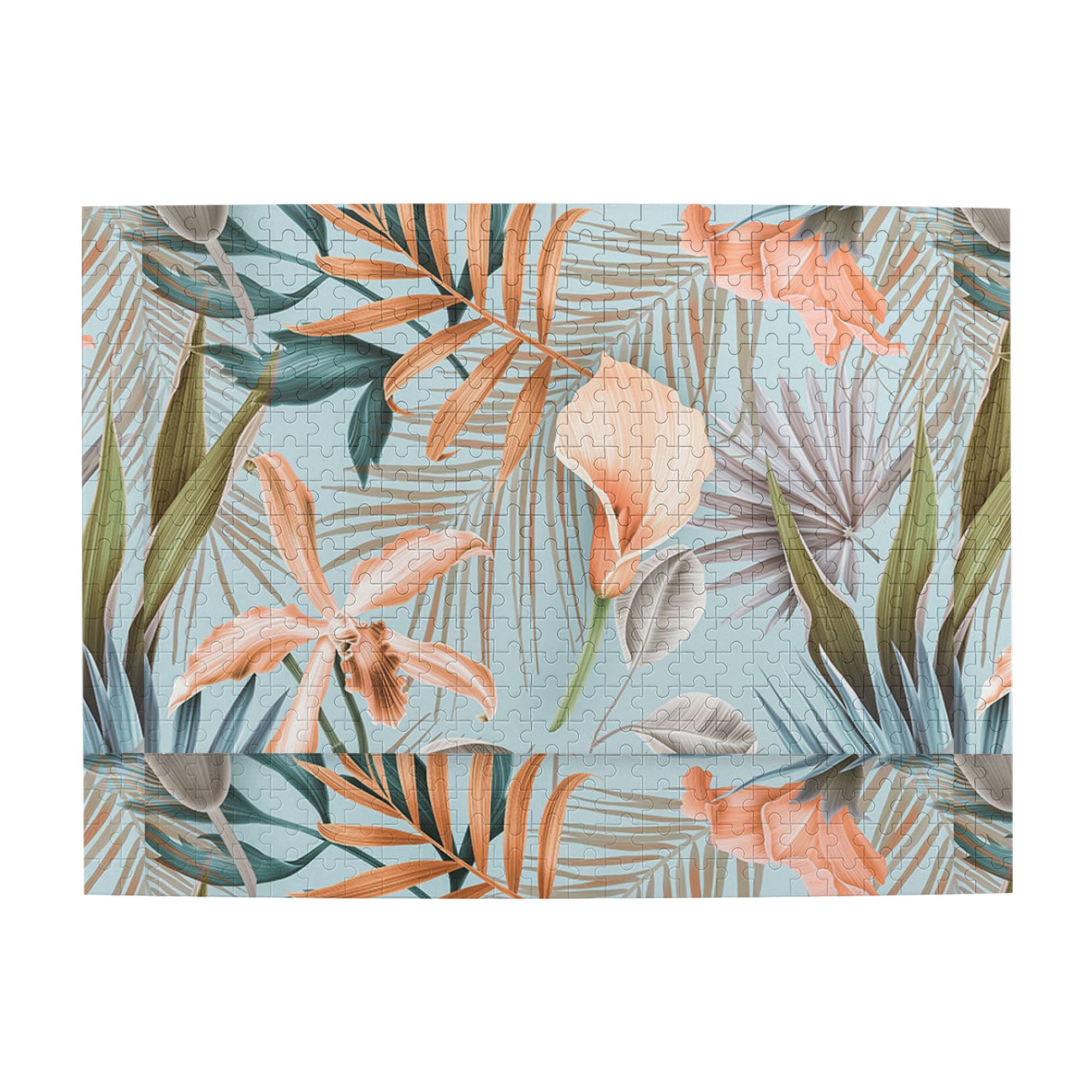Wooden Puzzle Seamless Tropical Flower Plant 500-Slice Puzzle for All ...