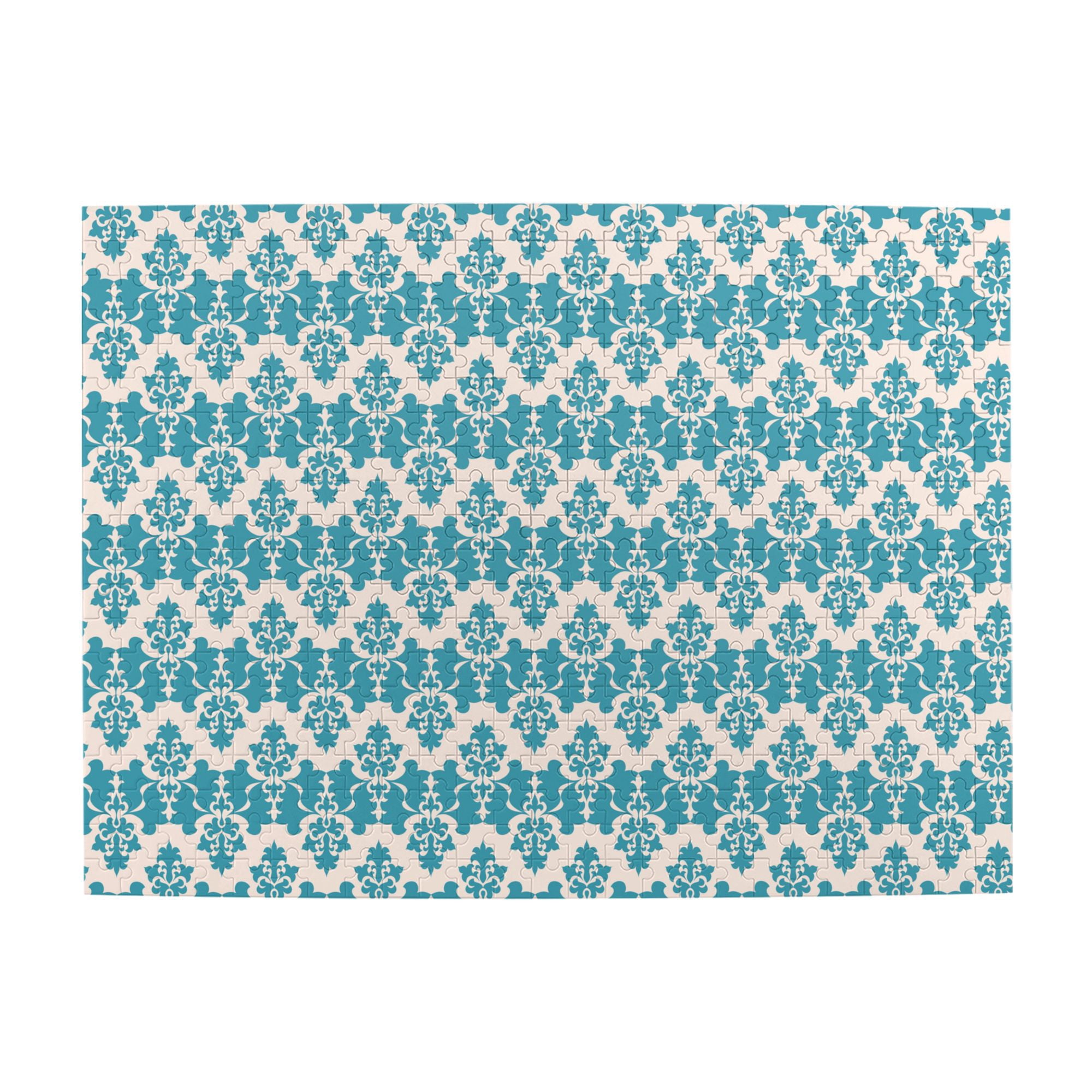 Wooden Puzzle Simple blue pattern 500-Slice Puzzle for All Ages Gifts ...