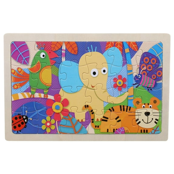 Wooden Puzzle for Toddler 1-3, 8 Pcs Toddler Puzzle Ages 2-4, Baby Animal Puzzle for Toddler, Montessori Puzzles Toys for 1 2 3 Year Old Boy Girl, Learning Preschool Educational Puzzle Toy