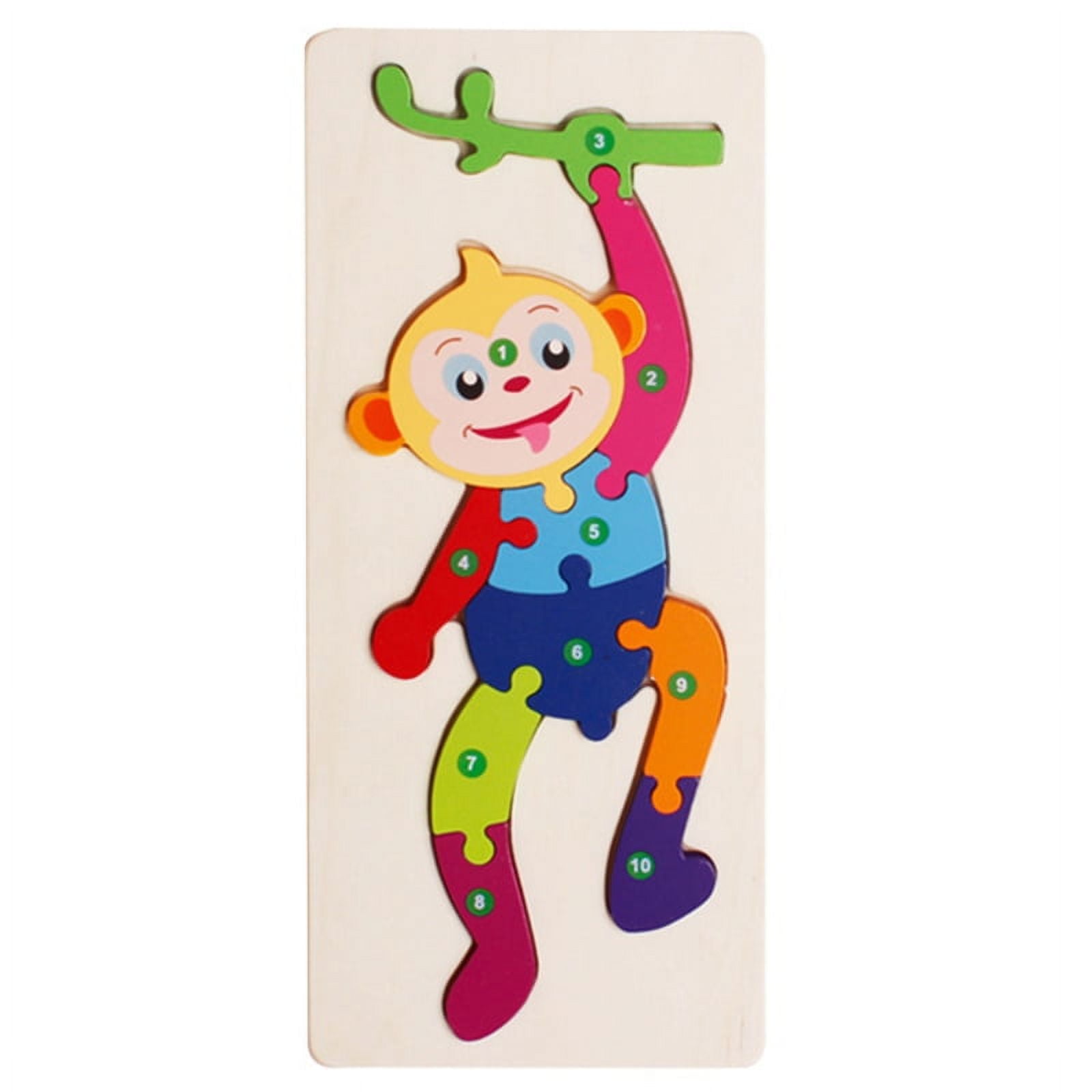 Wooden Puzzle Toys For Kids 3D Buckle Puzzle Set Colorful Learning