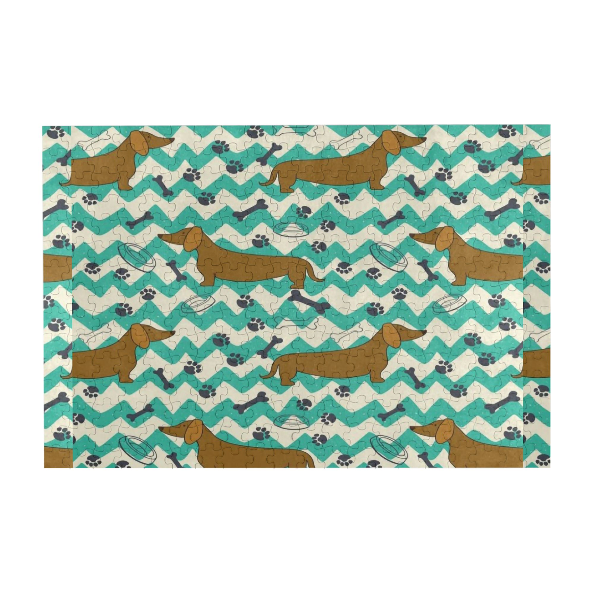 Wooden Puzzle Vintage Dachshund Dog Paw Print 300-Slice Puzzle for All ...