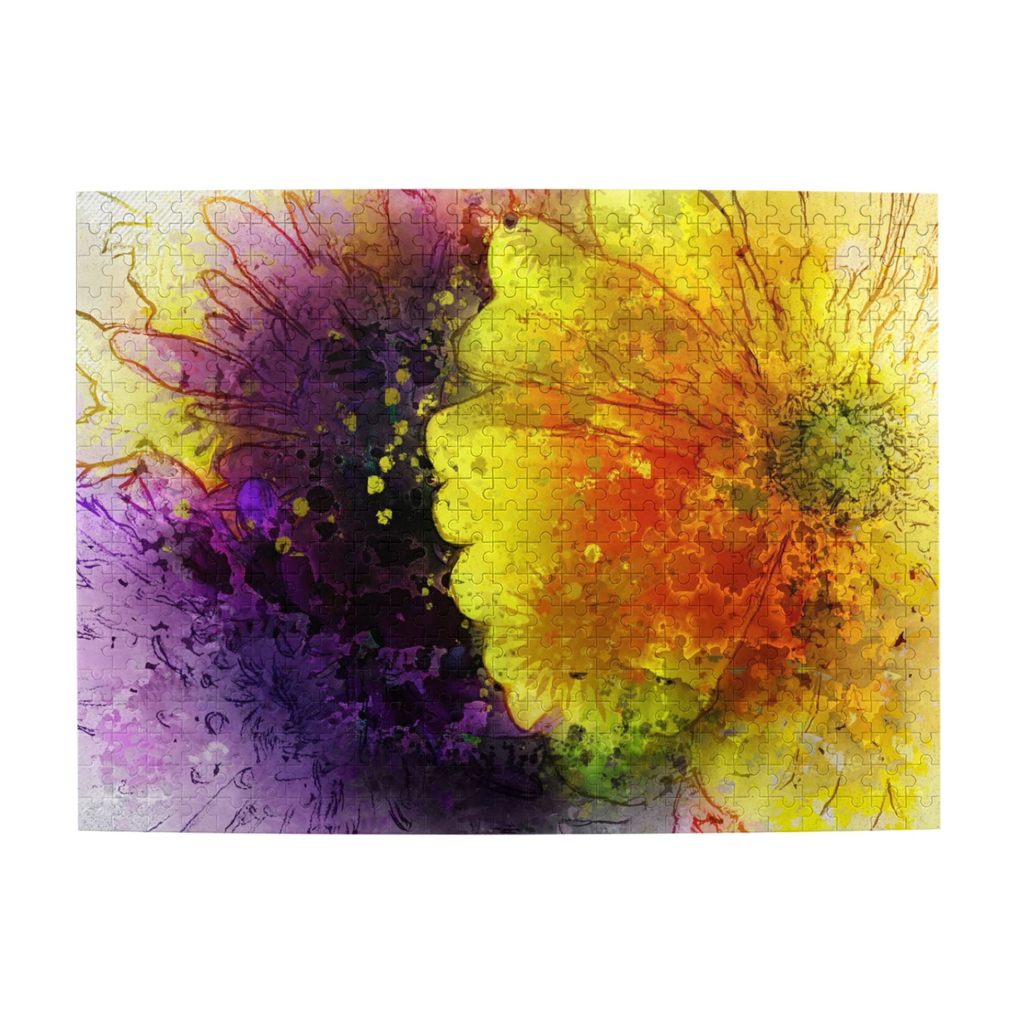 Wooden Puzzle Watercolor flower background 500-Slice Puzzle for All ...