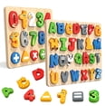 thumbnail image 1 of Rirool Wooden Alphabet Puzzle Board Game for Kids, Montessori Color Matching Learning Toy, Early Education Fine Motor Skills Activity, Preschool Classroom Gift for Boys Girls Ages 3+, 1 of 8
