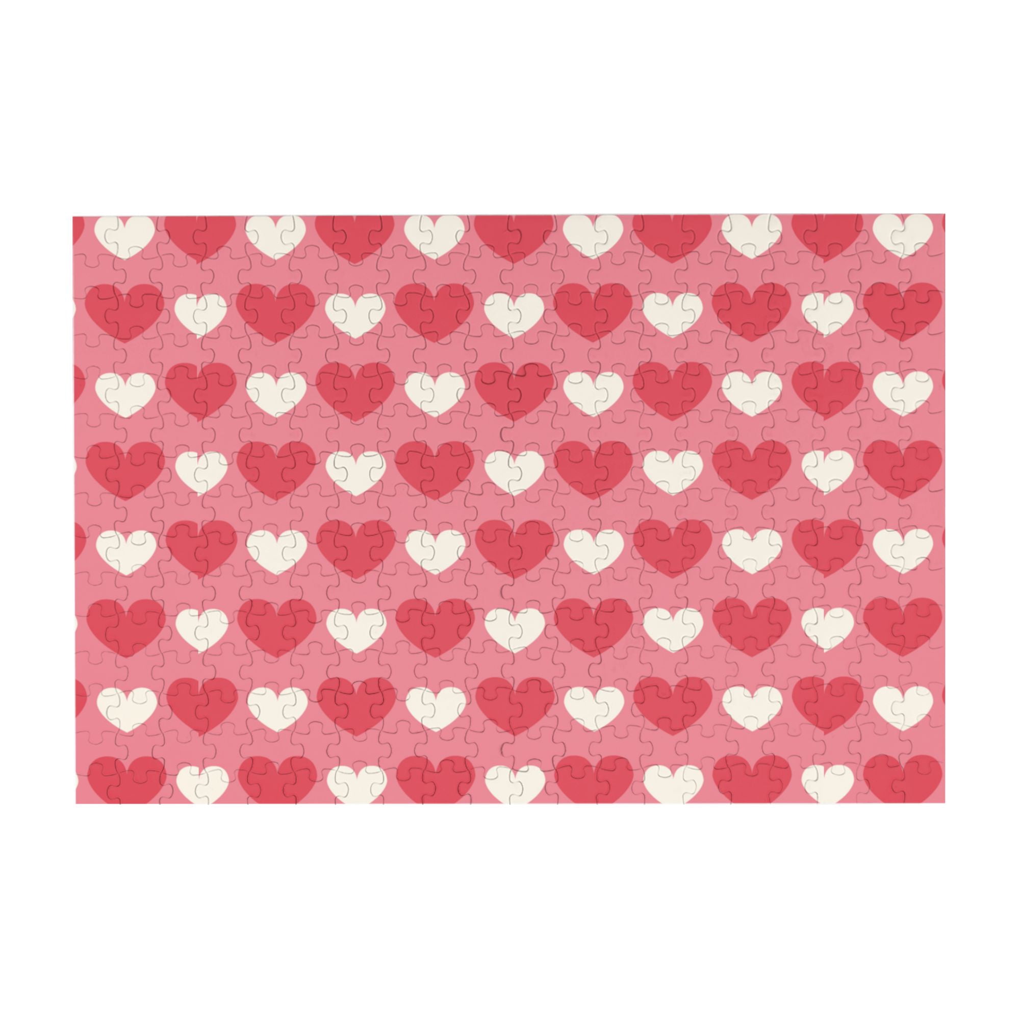 Wooden Puzzle pink heart background 300-Slice Puzzle for All Ages Gifts ...