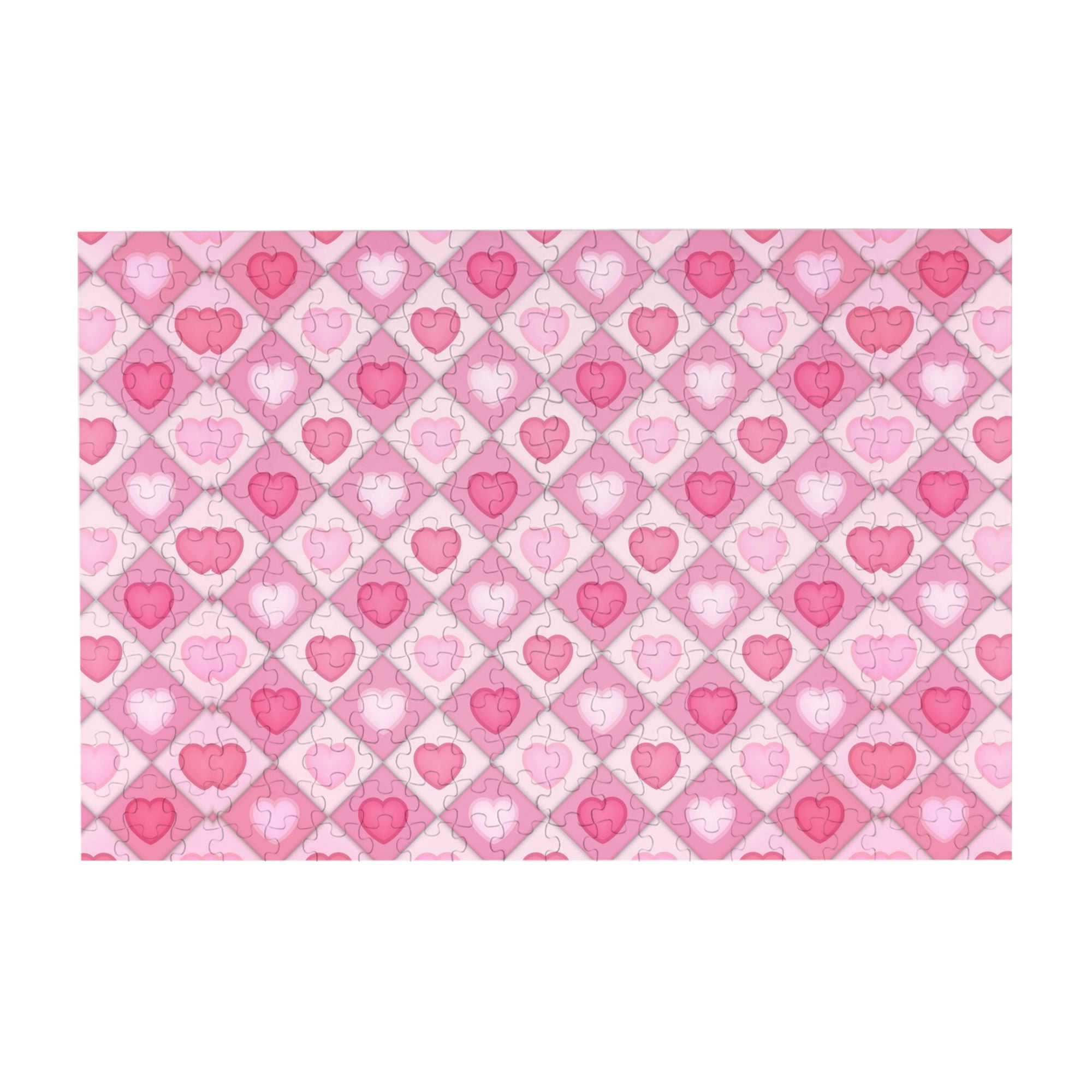 Wooden Puzzle pink heart background 300-Slice Puzzle for All Ages Gifts ...