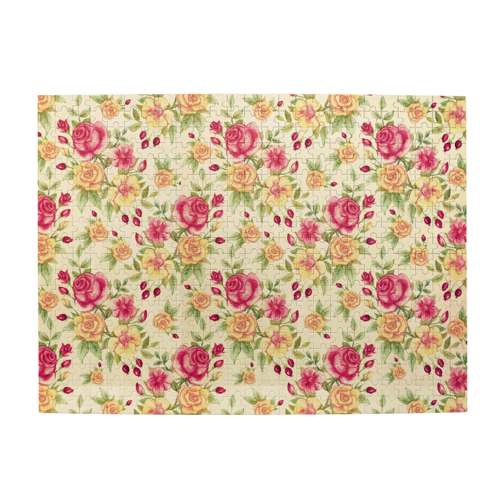 Wooden Puzzle roses vintage background pattern 500-Slice Puzzle for All ...