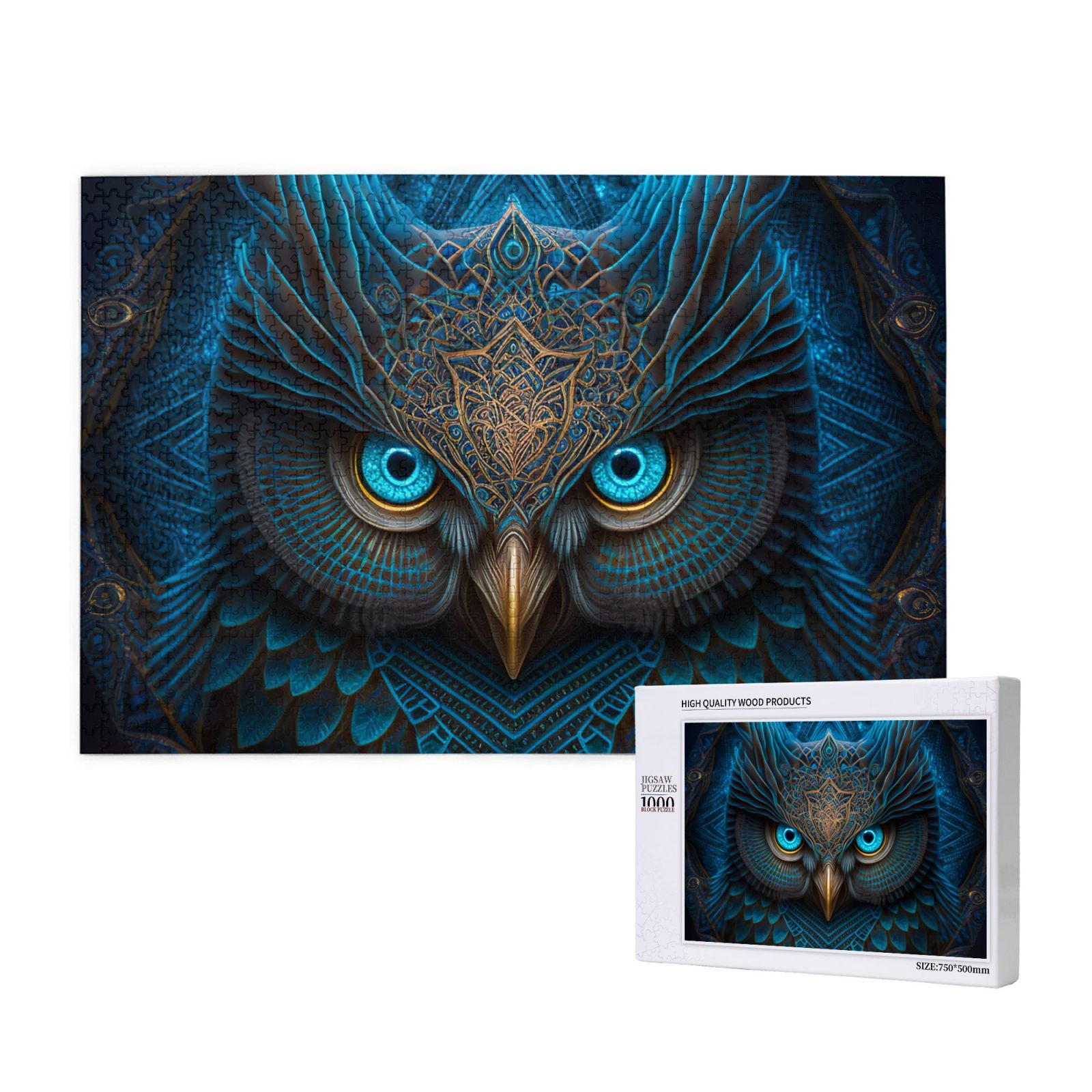 1000-Piece Owl Family Jigsaw Puzzle For Adults - Retro Bird & Flower Forest Puzzle (23.85x23.85")