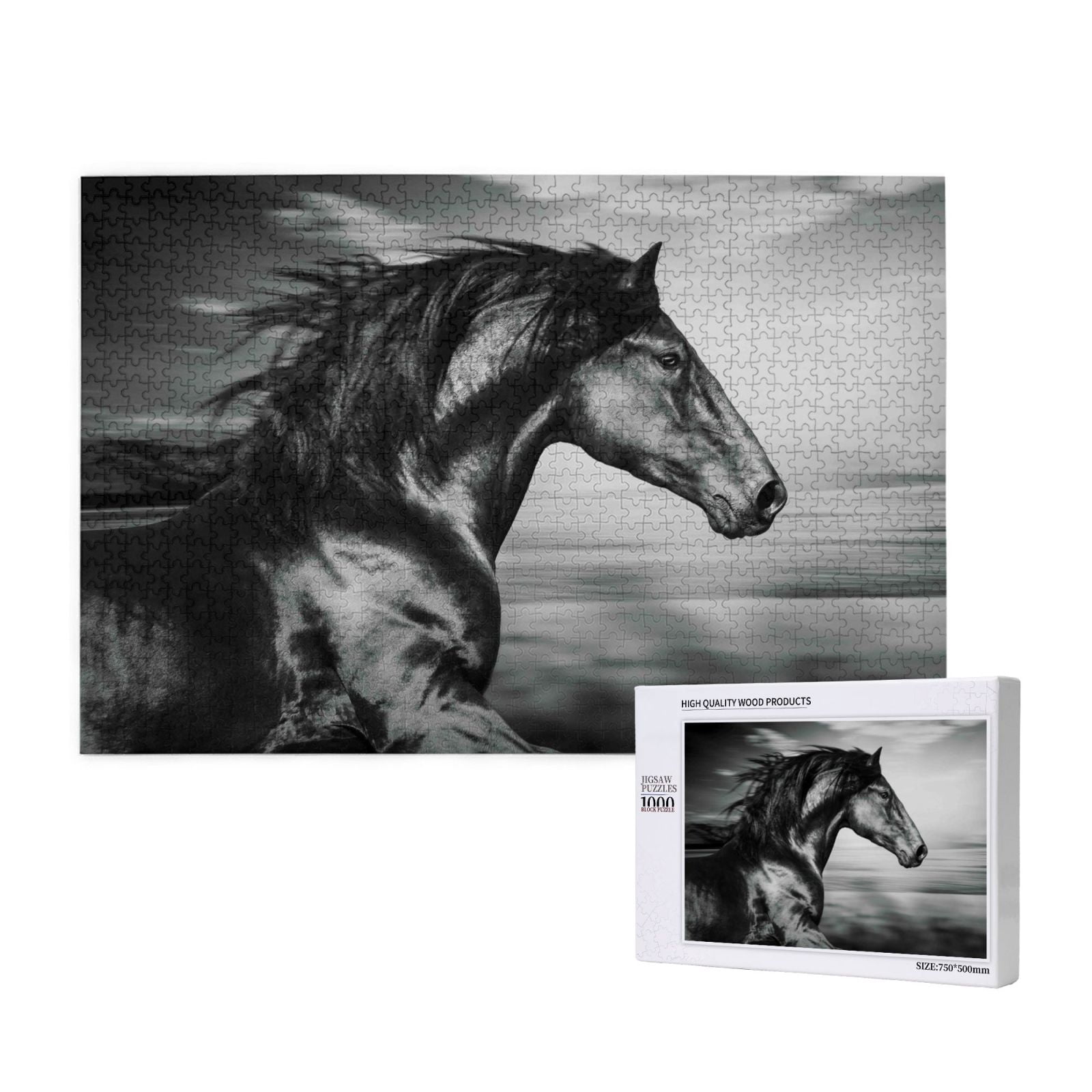 Wooden Puzzles For Adults 1000 Pieces Running Horse Black And White wooden-puzzles-for-adults-1000-pieces-running-horse-black-and-white