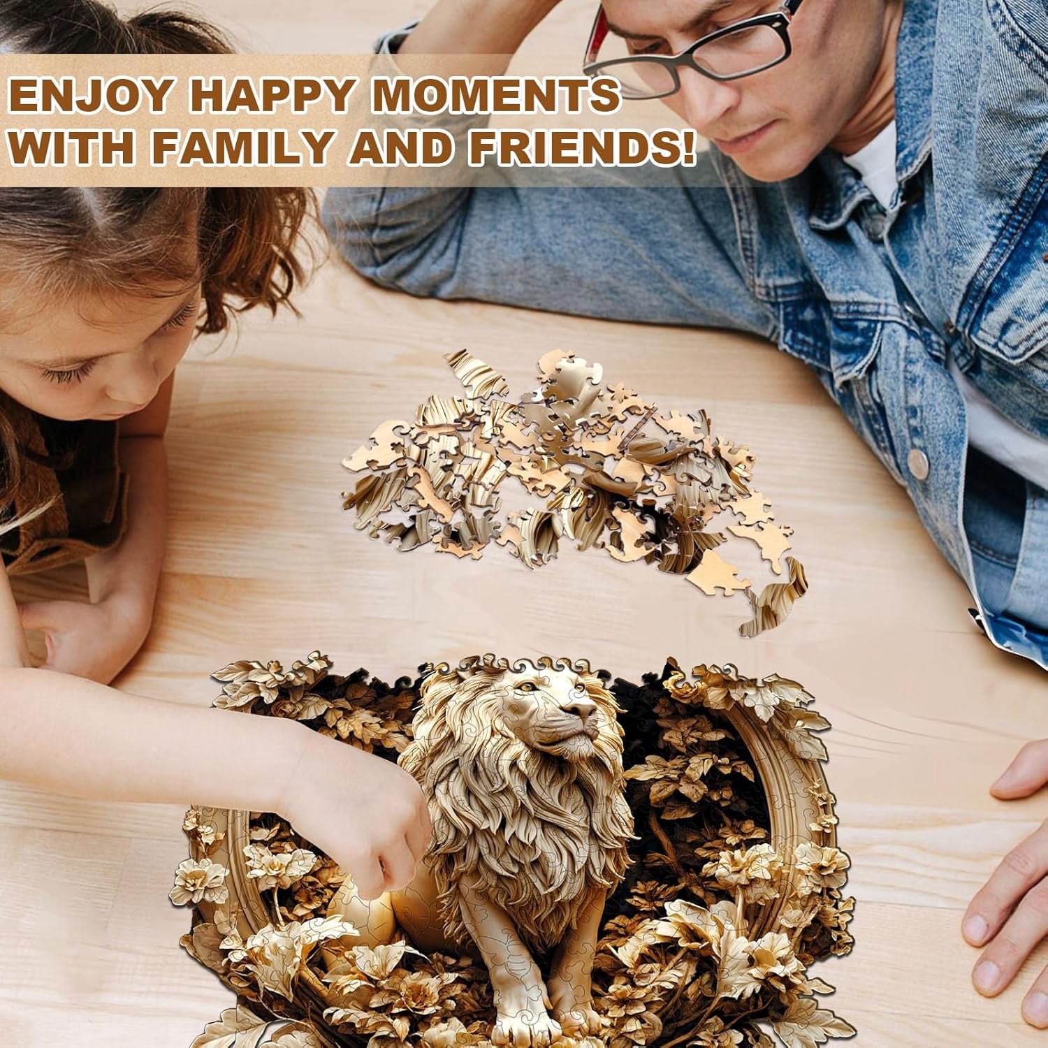 Wooden Puzzles for Adults, Forest Lion Wooden Jigsaw Puzzle 455 PCS ...