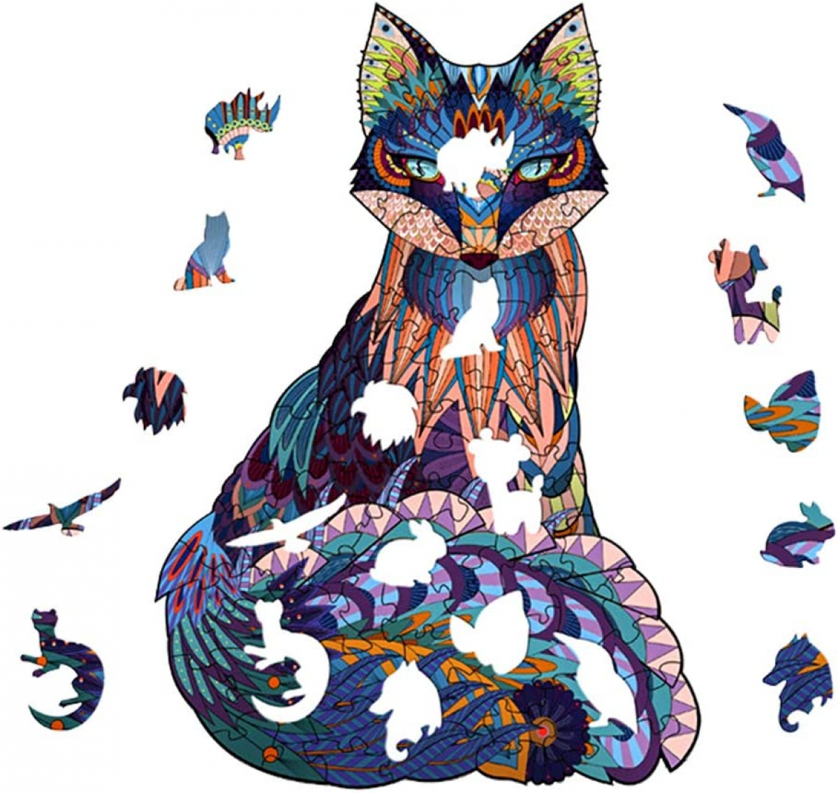 Wooden Puzzles for Adults Kids Fox Puzzle Wooden Jigsaw Puzzles for Adults Unique Animal Shaped Puzzles Family Game Best Gift for Adults and Teens 100 Pieces 6.3x9.09 Inches Walmart