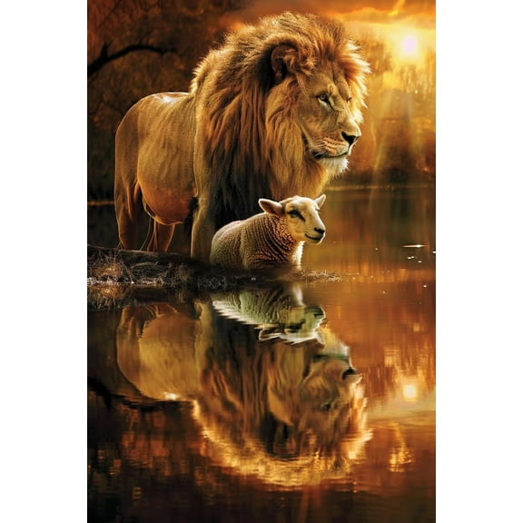 Wooden Puzzles Jesus and Lion The Lion and The Lamb 500 Pieces Adult Educational Jigsaw Puzzles Puzzle Props Home Decor Color Puzzles Fun Games