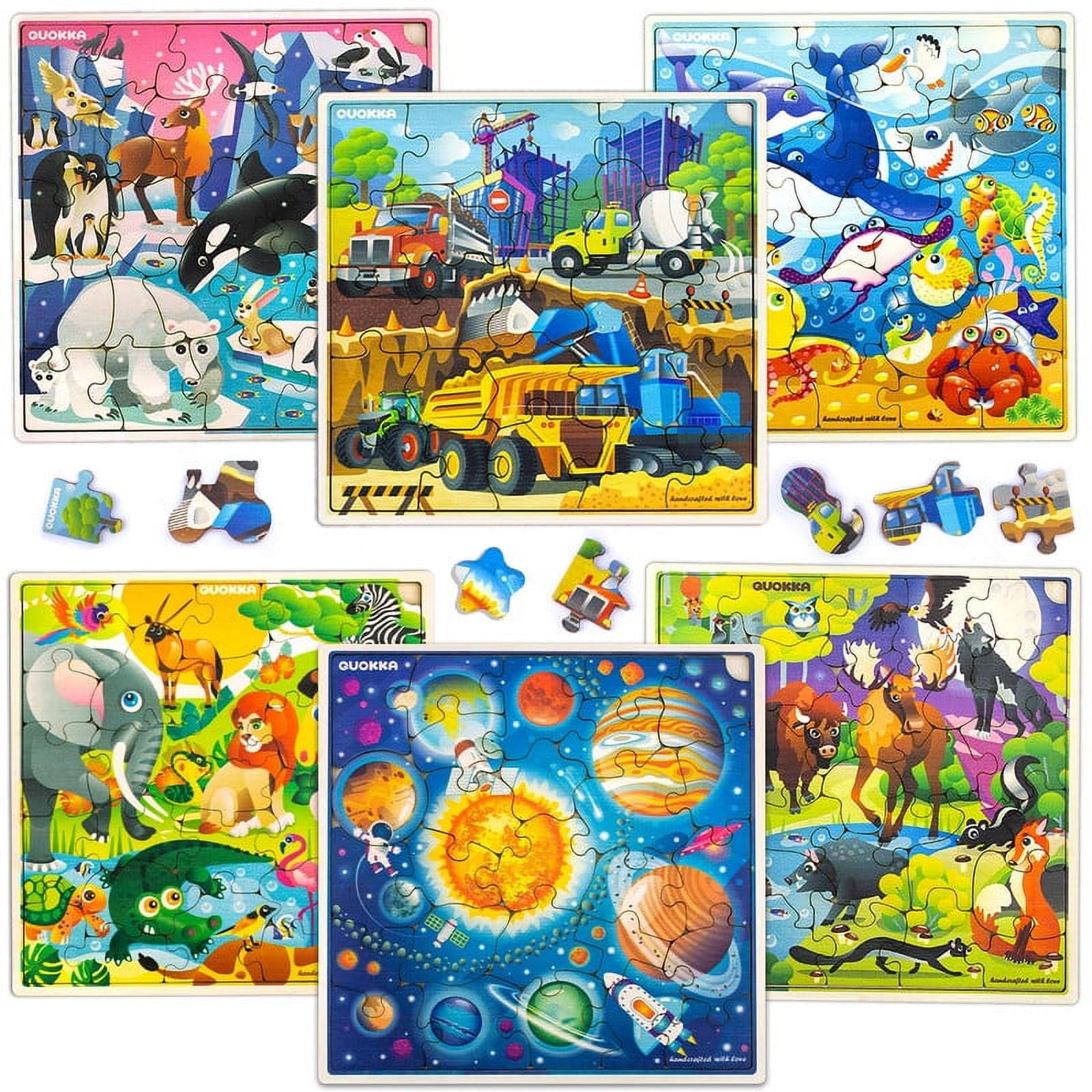 TOP BRIGHT 24 Pieces Puzzles for Kids Ages 3-8 Fire Rescue Wooden Puzzle