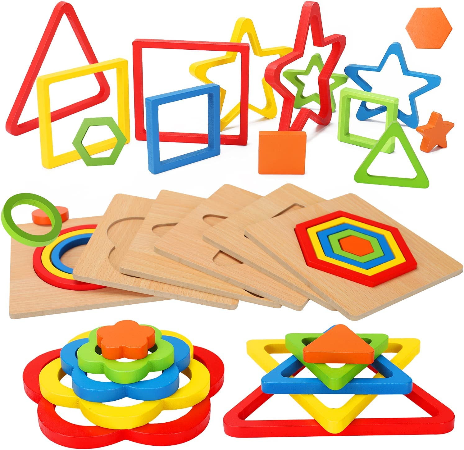 Wooden Puzzles for Toddlers 1 2 3 Years Old Toys, Boys & Girls ...