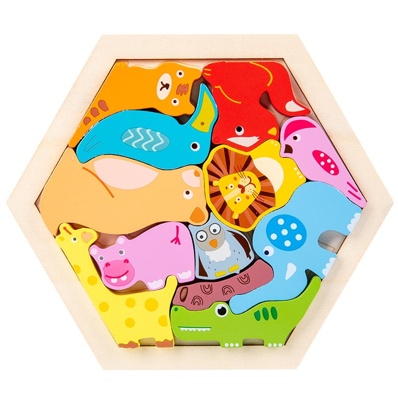 Wooden Puzzles for Toddlers Baby Age 2 3 4 Year Old Learning Color