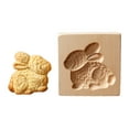 thumbnail image 1 of Wooden Rabbit Cookie Mold - 3D Embossing Baking Mold for Gingerbread, Biscuits, and DIY Crafts, Christmas Thanksgiving Halloween Kitchen Baking Tool with Intricate Carved Design, 1 of 5