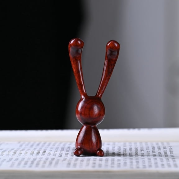 Wooden Rabbit Figurines 3.1" Bunny Figurines Natural Wooden Nose Guasha Massage Tools Anti-Static, Eyes Facial Wood Gua Sha Tool,face Manual Massager Tool, Handheld Meridians Acupoint Massage Tool