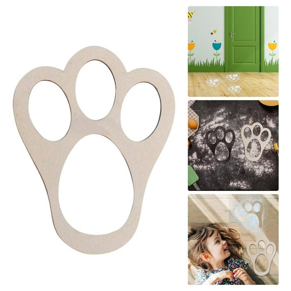 Wooden Rabbit Footprint Stencil Reusable Decoration for Baking and Crafting Art Projects