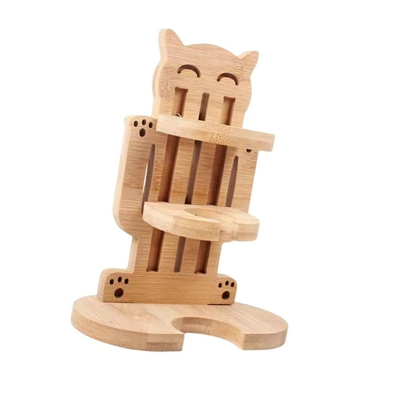 Wooden Rabbit Vertical Drinker Holder Water Bottle Stand Rack Adjustable Auto Dispenser Holder for Hamster Hedgehog Chinchillas Squirrel Rat 16.5cmx9cmx21cm