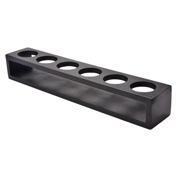 Wooden Rack Whisky Glass Holder Mugs Holder Glassware Free Standing 6 Hole Black