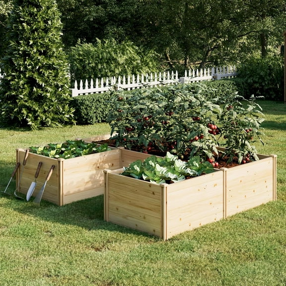 Jocisland Wooden Raised Garden Bed for Outdoor, Deep Large Planter Box for Gardening, Vegetables, Flowers, Herbs（8×6×2FT）