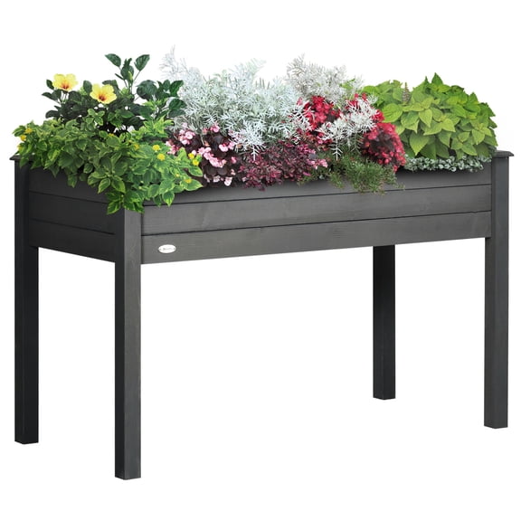 Wooden Raised Garden Bed with Self - Draining and Big Capacity / Suitable for Patio Vegetable Gardening