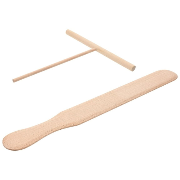 Wooden Rake 2 Pcs Cooking Supplies Crepe Tools Utensils Pancakes Scraper Frying