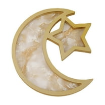 Wooden Ramadan Decoration Tray-Crescent Moon & Star Eid Mubarak Serving Tray for Desserts,Fruits,or Tableware- for Ramadan,Eid Celebrations,and Home Decor