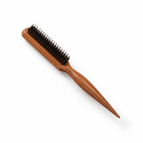 Wooden Rat Tail Teasing Hair Brush with Bristle and Nylon Blend