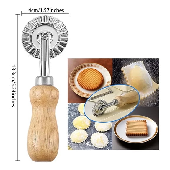 Wooden Ravioli Rolling Pin Foldable Pasta Drying Rack Ravioli Mold Pasta Stamps Roller Wheel Pizza Slicer for Pasta Making Tools
