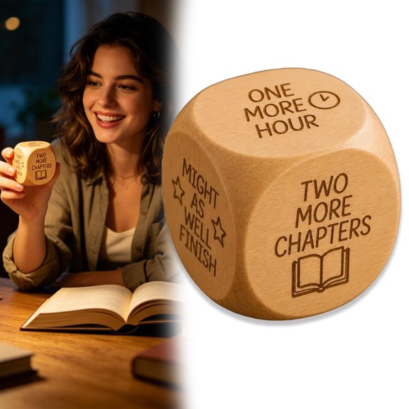 Wooden Reading Decision Dice, 5cm Reading Time Choice Maker