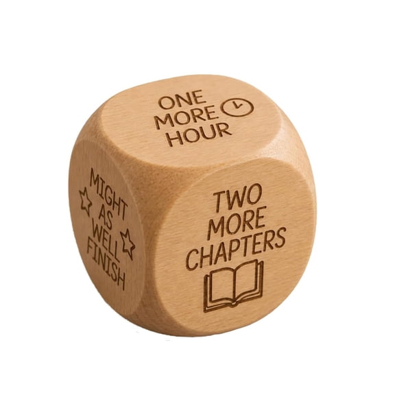 Wooden Reading Decision Dice, Wood Reading Decision Dice for Book Lovers, Cute Him Her Teacher Gift, Bookish Desk Decor Classroom, Funny Gift for Home Office 1PC