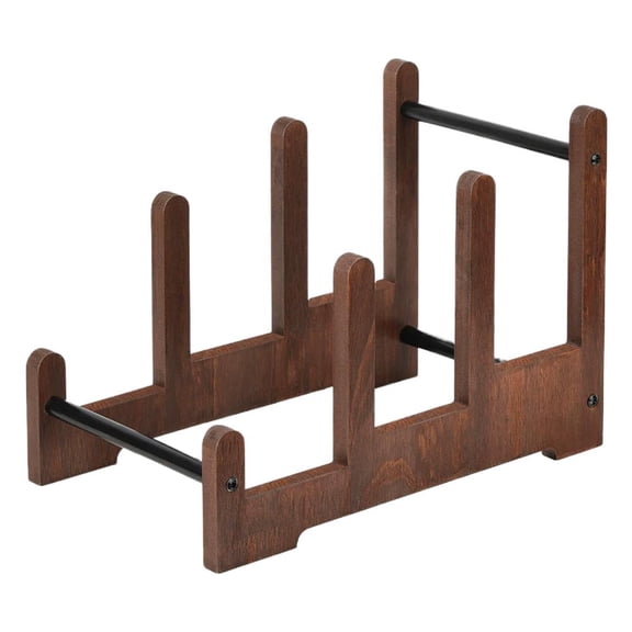 Wooden Record and CD Storage Shelf with Adjustable Height for Living Room, Study, and Studio