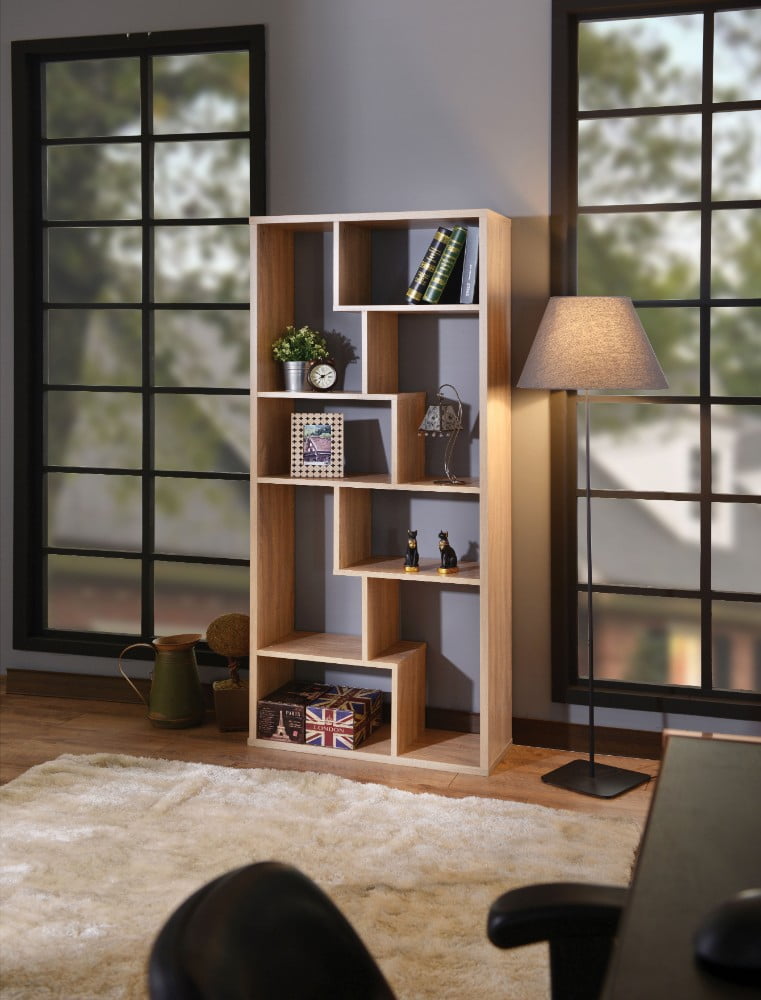 Wooden Rectangular Cube Bookcase, Weathered Oak Brown - Walmart.com