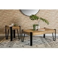 thumbnail image 1 of Wooden Rectangular Top Coffee Table Natural and Matte Black, 1 of 2