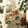 thumbnail image 1 of Wooden Red Truck Christmas Tree Ornaments, Bright Painted Hanging Crafts Xmas Decoration 1 PC, 1 of 6