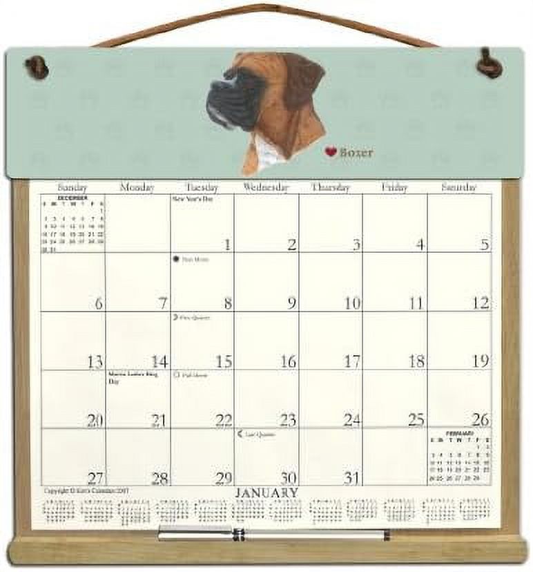 Wooden Refillable Boxer Calendar Holder Filled With The Rest Of 2023