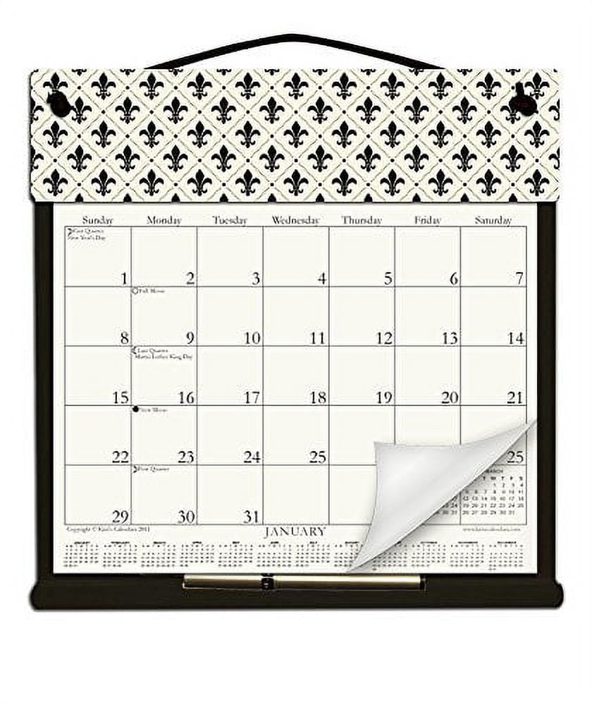 Wooden Refillable Calendar Holder Filled With Of 2023 2024 Includes An