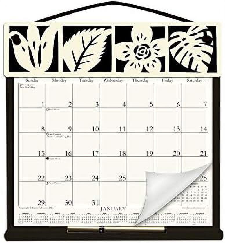 Wooden Refillable Calendar Holder filled with of 2023 2024 includes an