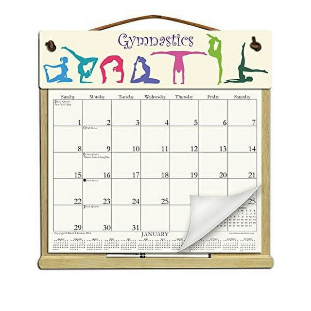 Wooden Refillable Calendar Holder filled with of 2023 2024 includes an