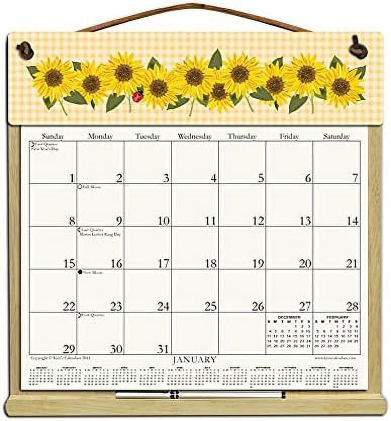 Wooden Refillable Calendar Holder filled with of 2023 2025 includes an