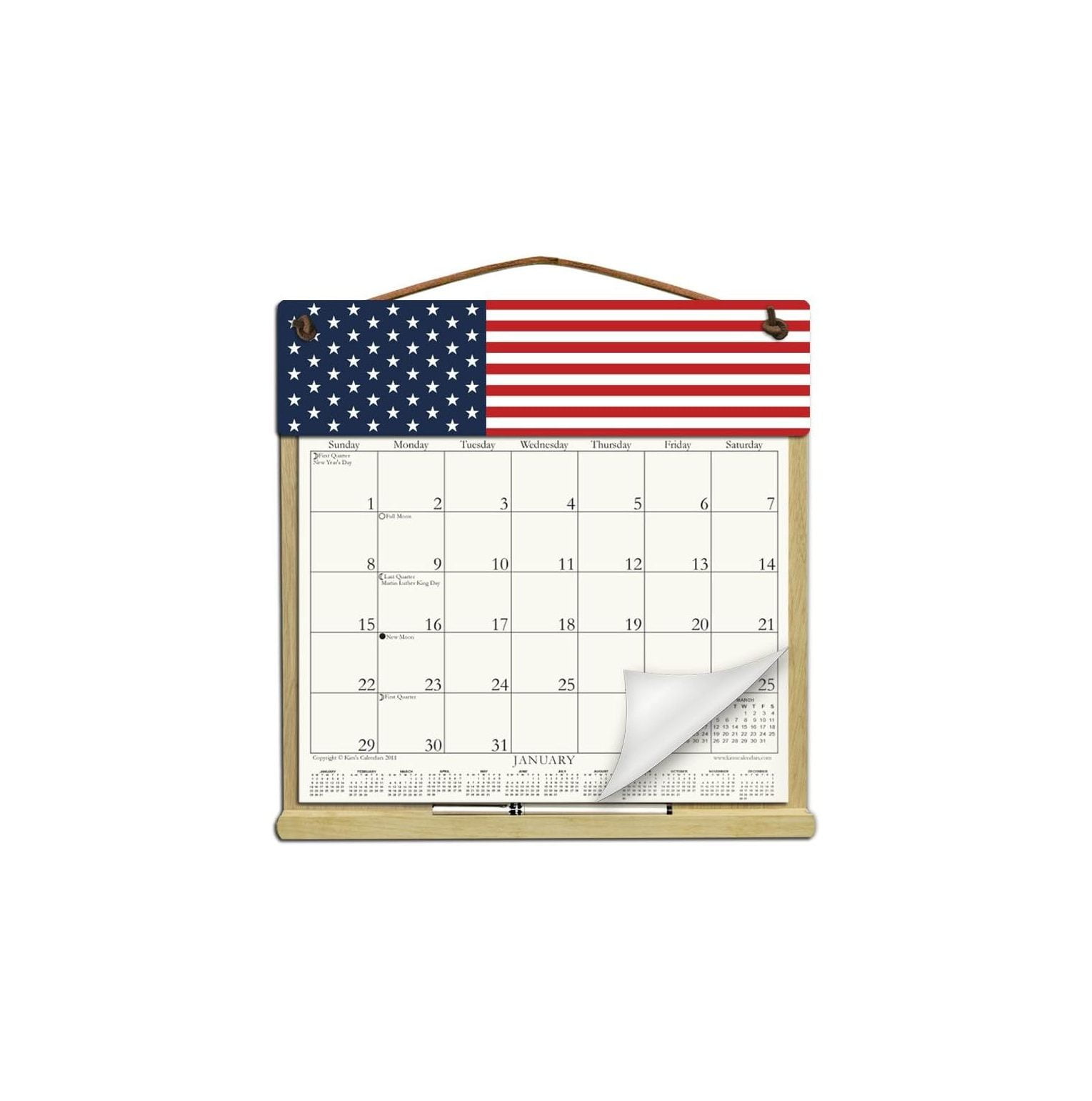 Wooden Refillable Calendar Holder filled with the rest of 2023 and 2024