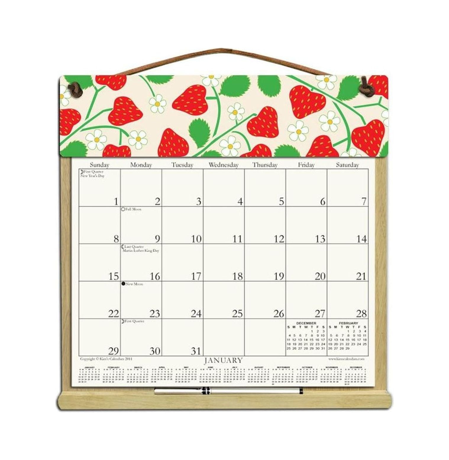 Wooden Refillable Calendar Holder filled with the rest of 2023 and 2024