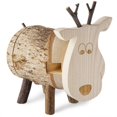 thumbnail image 1 of Wooden Reindeer Banks - Animal Figurine Coin Holder for Girls & Boys - Wooden Saving Money Box, 1 of 6