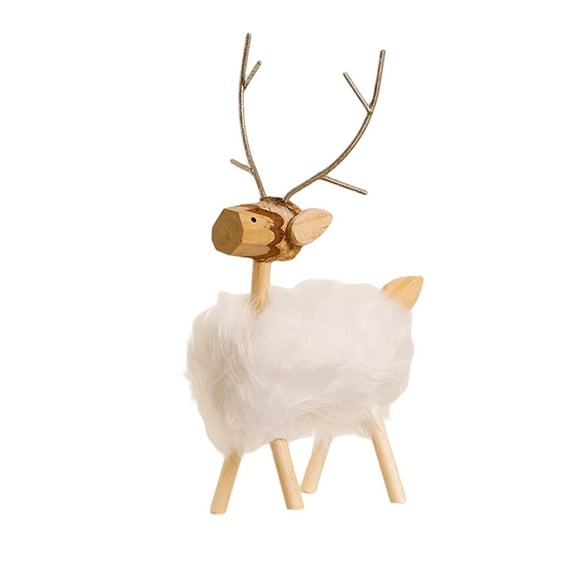 Wooden Reindeer Figurines for Christmas Decor Gold Tabletop Reindeer Statues Small Decorative Deer Figurines for Indoor Christmas Tabletop Mantle Decorations